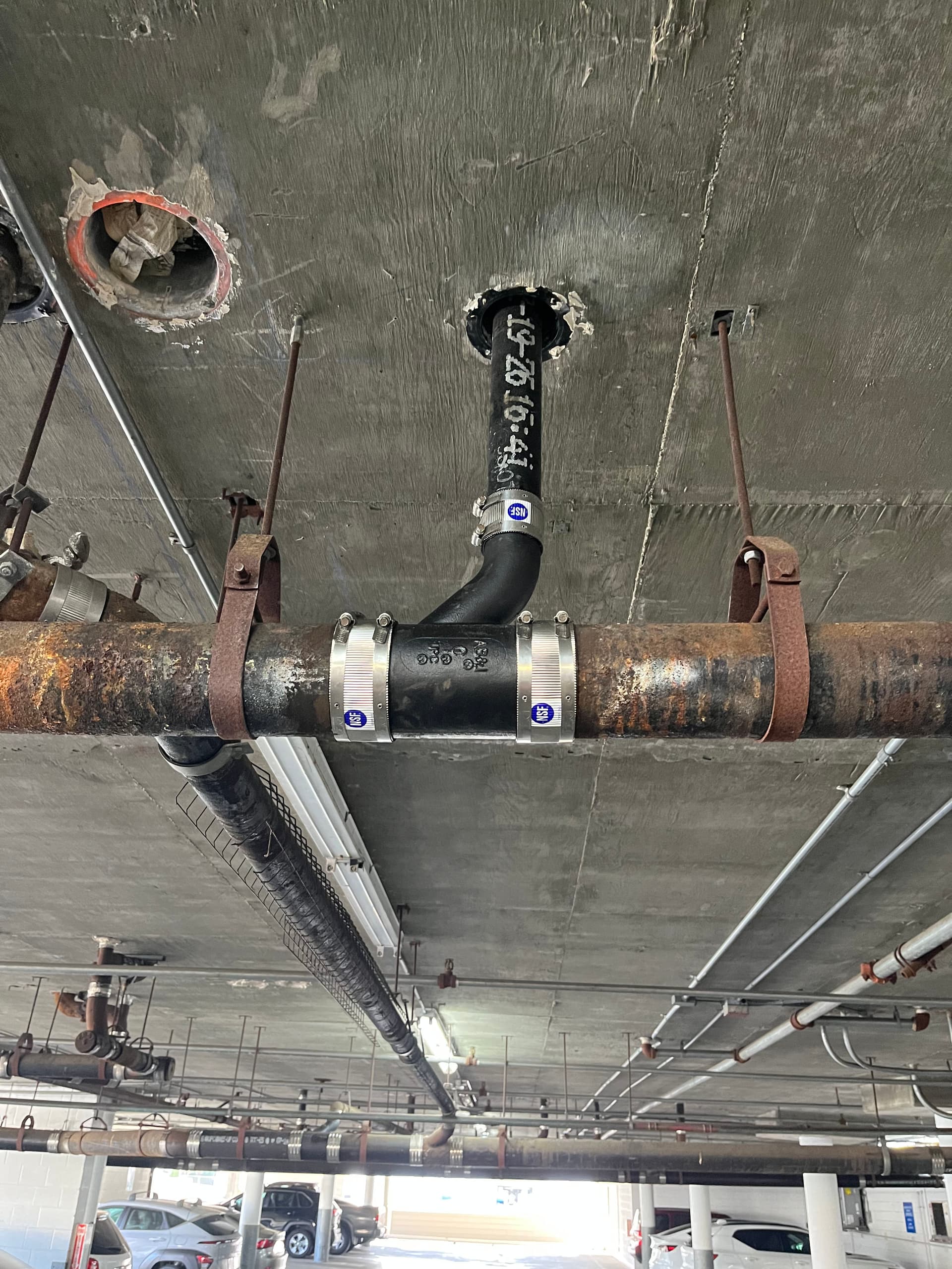 Seamless Pipe Upgrade for Apartment Parking Garage