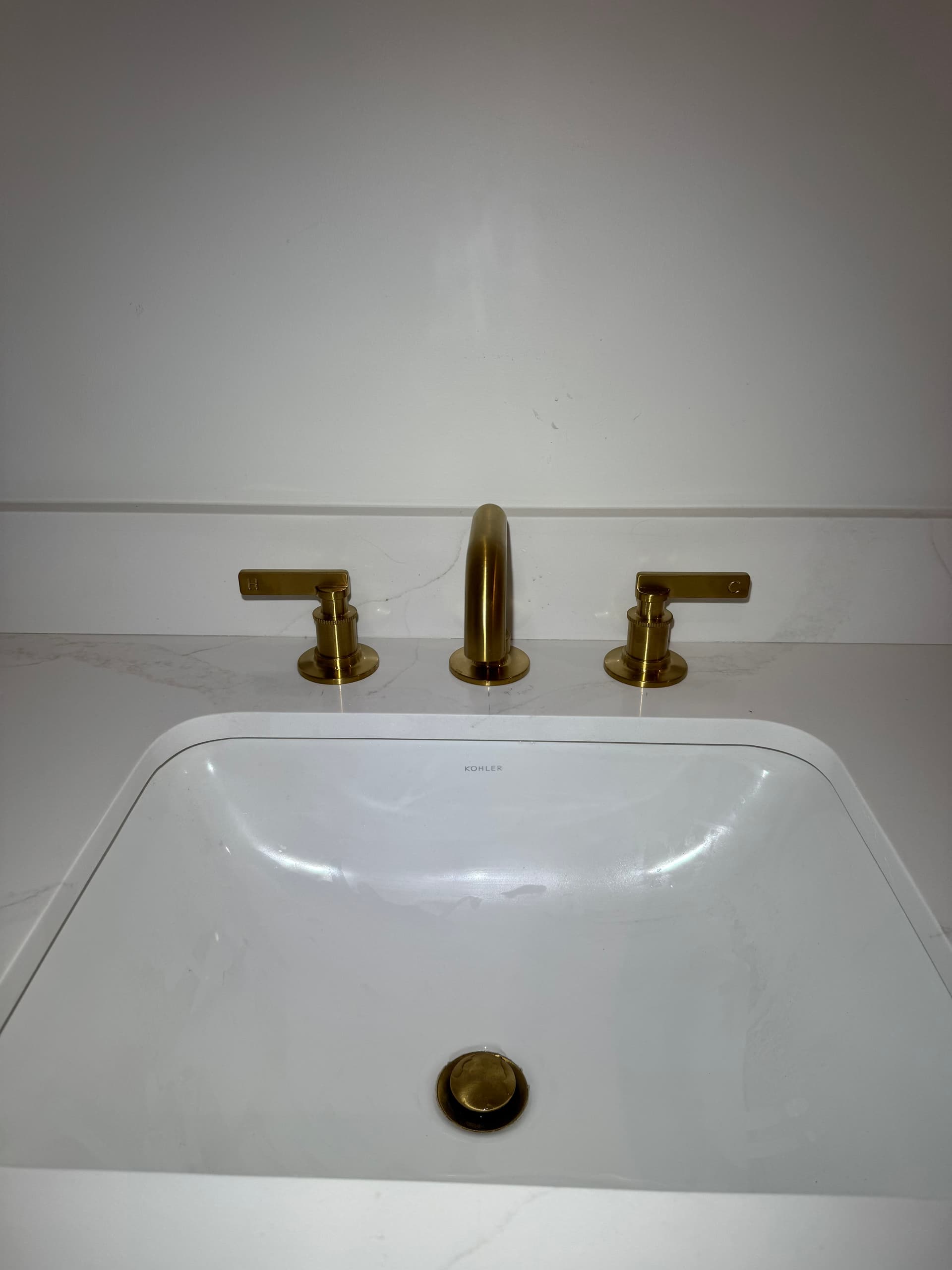 Modern Bathroom Upgrade with Gold Accents image