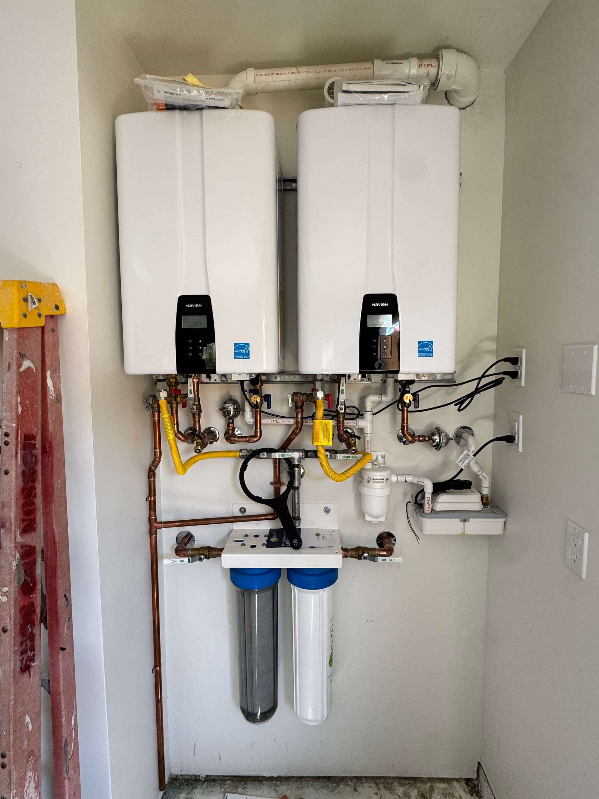 Dual Tankless Water Heater Install with Pre-Filtration Protection image